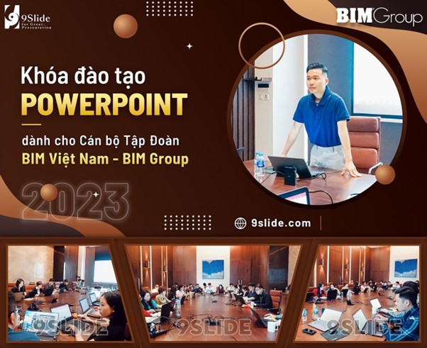Một trong số các khóa đào tạo về Powerpoint của 9Slide cho BIM group - Ảnh: 9slide.vn
